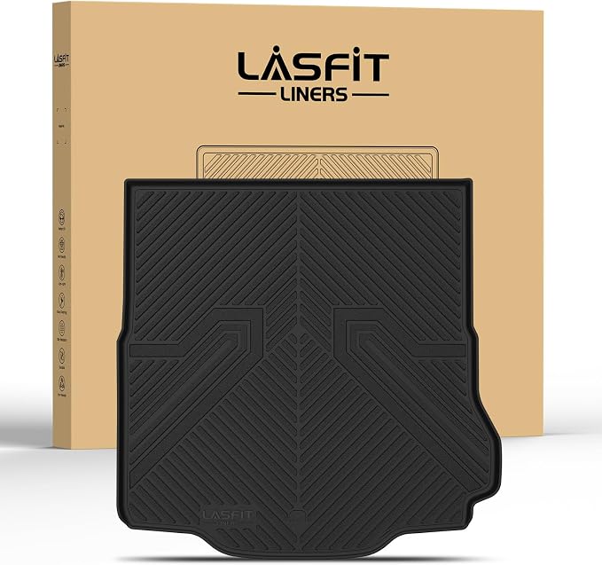 LASFIT Cargo Mat for Dodge Charger Daytona 2024 2025 2026 Scat Pack & R/T (Fit 2-Door, Not for 4-Door), All Weather TPE Custom Fit Trunk Mats Cargo Liners, Black