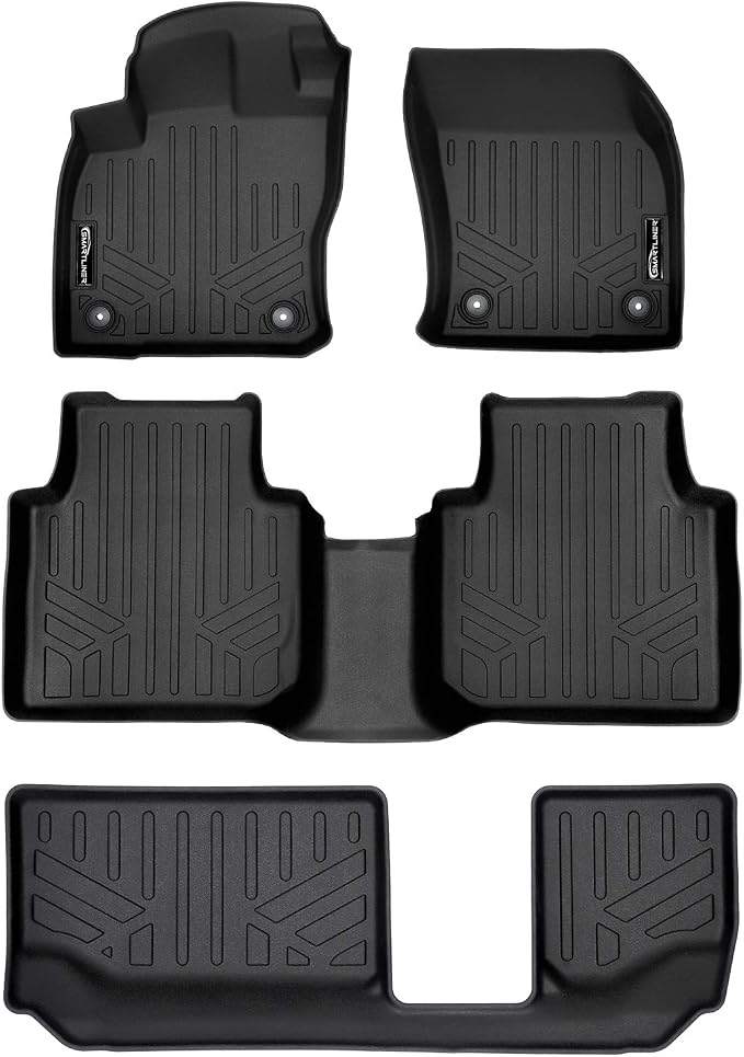 SMARTLINER Custom Fit Floor Mats 3 Row Liner Set Compatible with 2018-2024 Volkswagen Tiguan