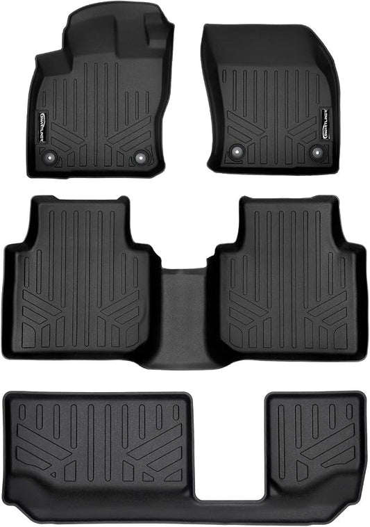 SMARTLINER Custom Fit Floor Mats 3 Row Liner Set Compatible with 2018-2024 Volkswagen Tiguan