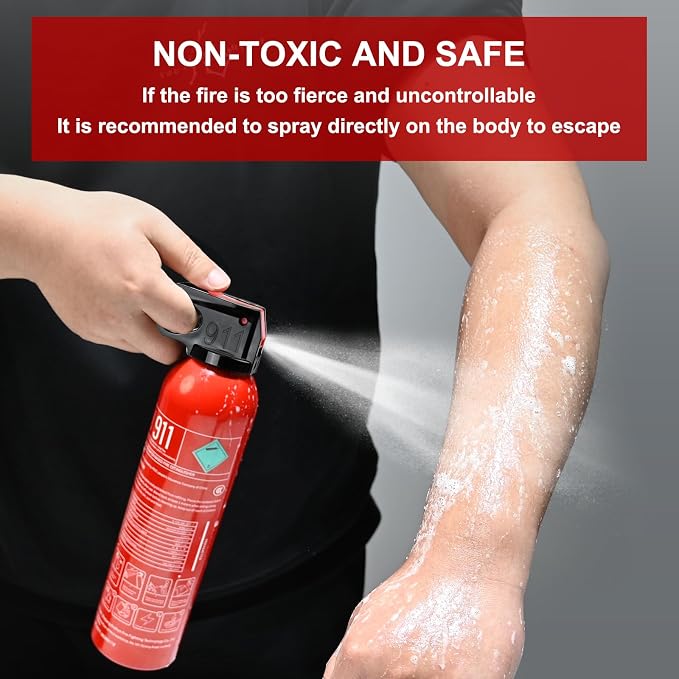 Fire Extinguisher for Home, 2 Pack Car Fire Extinguishers with Mount | 8 in 1 Portable Kitchen Fire Extinguishers for A, B, C, K Category, 620ml Mini Fire Extinguisher for Car Truck Boat