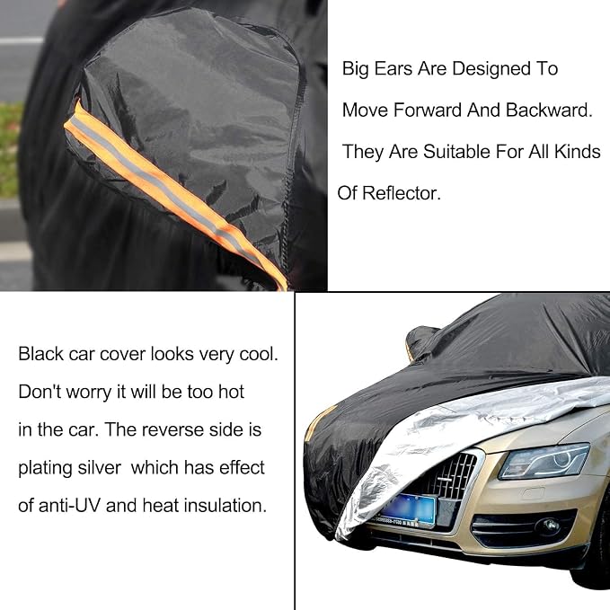 UV Protection Car Cover Windproof Dustproof Scratch Resistant Outdoor Universal Full Car Covers for Hatchback