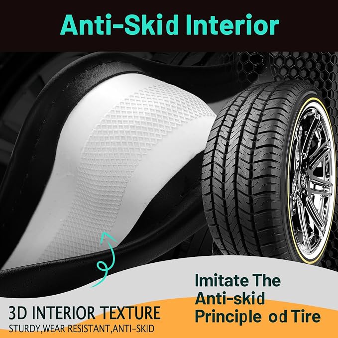 DaisyInner 17.5-18 Inch Steering Wheel Cover for Semi Truck No-Slip & Comfy Grip for Semi Trucks, Rv, Big Rig and 18 Wheelers(Segmented,Leather,Black)