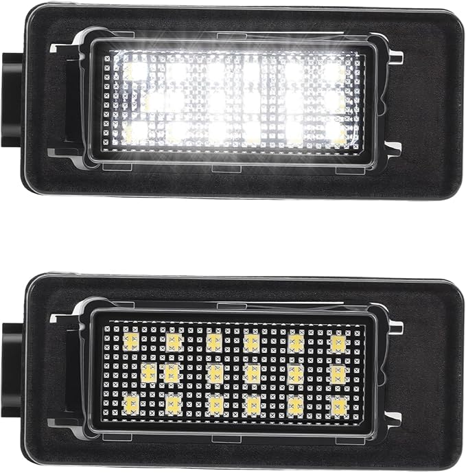 2PCS LED License Plate Lights Rear Number Lamps Fit Altima Sentra Versa Rogue 26510-8990E Xenon White Rear Tag Light Kit Assembly 2Pcs