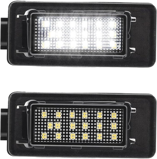 2PCS LED License Plate Lights Rear Number Lamps Fit Altima Sentra Versa Rogue 26510-8990E Xenon White Rear Tag Light Kit Assembly 2Pcs