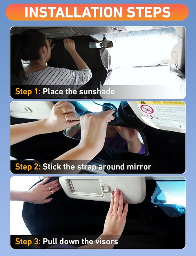 EcoNour Windshield Sunshade Compatible for Hyundai Elantra 2011-2014 2015 2016, Sun Visor for Front Windshield & Window Sun Shade Cover, UV Heat Blocker & Protector, Car Accessories