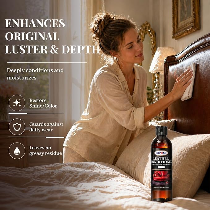 Leather Conditioner Oil - Deeply Nourishes for Leather Furniture, Car Seats, Shoes, Purses & Accessories -4oz