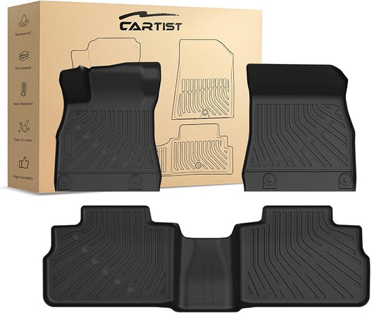 Cartist Custom Fit for Floor Mats Nissan Sentra 2020-2024 2025 2026 All Weather Floor Liner 1st & 2nd Row Carpet Cover TPE Waterproof