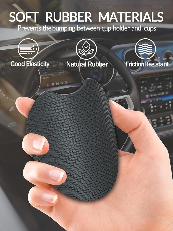 WOCOCN Cute Cup Holder Coasters for Your Car with Fingertip Grip, Auto Accessories for Women & Men,Pack of 2 (Dark Brown)
