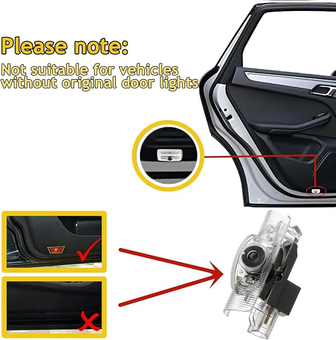 2pcs Never Fade HD LED Door Lights Logo Projector, Car F Sport Logo Compatible with LS/ES/is/LX/RX/GS/GX/RC, 3D Puddle Light Shadow Ghost Light, Car Door Accessories