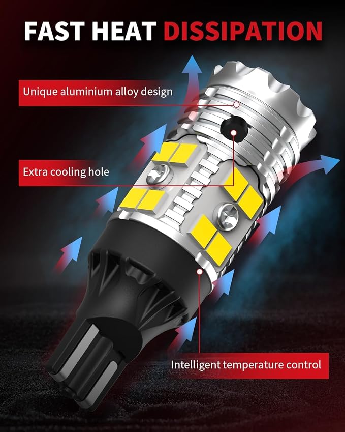 LASFIT 921 LED Reverse Backup Light Bulbs Fit for 2006-2025 Toyota RAV4, 6000K Cool White Super Bright OEM 912 W16W Replacement, 2 pcs