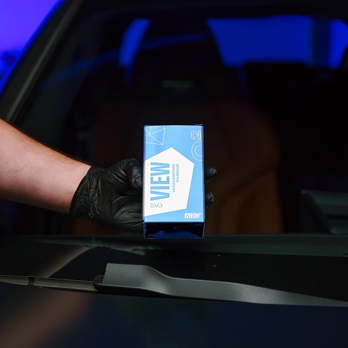 GYEON View EVO Ceramic Hydrophobic Windshield Coating for High Visibility | Ceramic windshield coating causes rain to bead and clear at speed — improves wet-weather visibility for up to 12 months 30ml