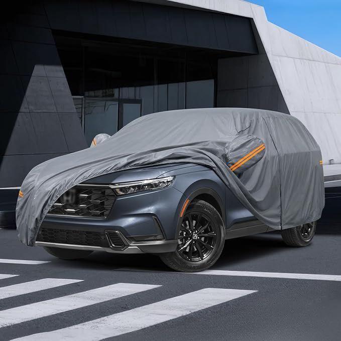 Waterproof CRV CR-V(1995-2026) Car Cover with Breathable Vents, [Upgrade] Premium Covers with Cotton Liner and Zipper Door, Sun Rain Snow Dust Uv Protection.(Gift with Towel)
