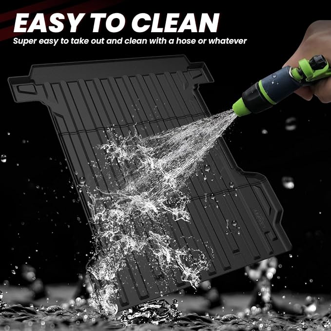 LASFIT Truck Bed Mat for Chevrolet Chevy Silverado EV/GMC Sierra EV 2024-2026 5.9FT Only (Fit with Multi-Flex Midgate, Not Fit Without Multi-Flex Midgate) All Weather TPE Custom Fit Bed Liner