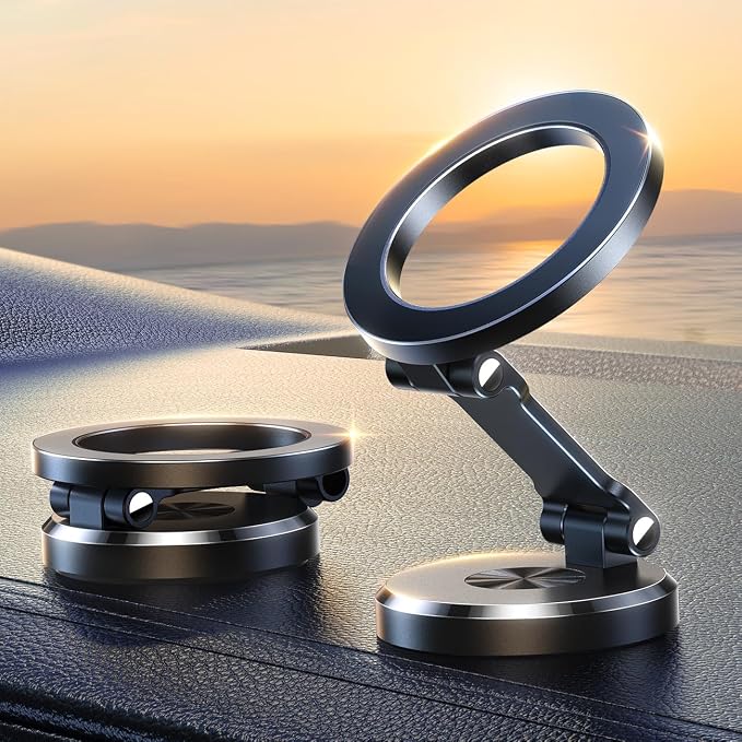 JOYROOM All-Metal MagSafe Car Mount, 360° Rotation Magnetic Phone Holder | Strong Magnets Car Phone Holder for Car Dash, Car Accessories for Women Men, Car Mount for iPhone 17 Pro Max Air 16 15 14 13