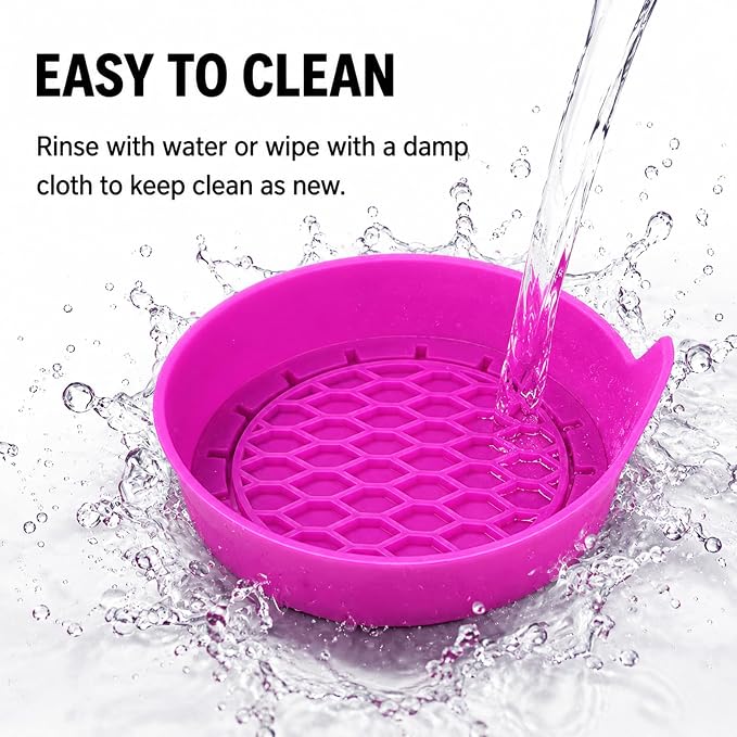 4 PCS Car Cup Holder Coaster, 3.15 in Non-Slip Silicone,Dark Purple | Cup holder insert, spill proof ,raised lip, honeycomb base, rinse clean, fits most sedans suvs trucks, automotive accessories