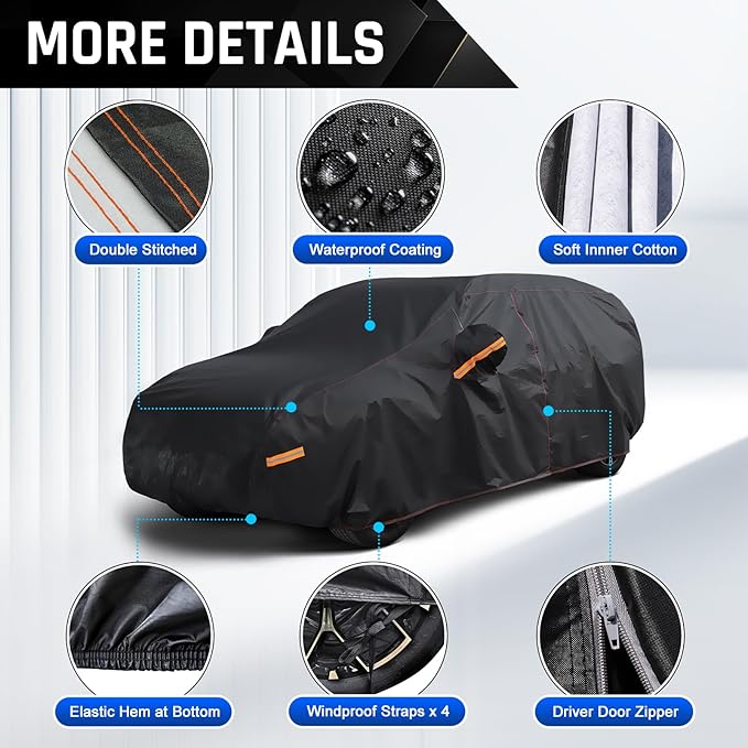 All-Weather Toyota RAV4 Car Cover (2006–2026) - Waterproof Heavy Duty SUV Cover Custom Fit for 2006–2026 Toyota RAV4 LE, XLE, XLE Premium, Adventure, TRD Off-Road, Limited, Hybrid & Prime