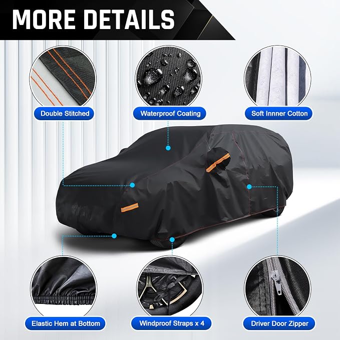All-Weather Genesis G70 Car Cover (2019–2026) - Waterproof Heavy Duty Sedan Cover Custom Fit for 2019–2026 Genesis G70 2.0T, 2.5T, 3.3T, Sport, Sport Prestige, RWD & AWD