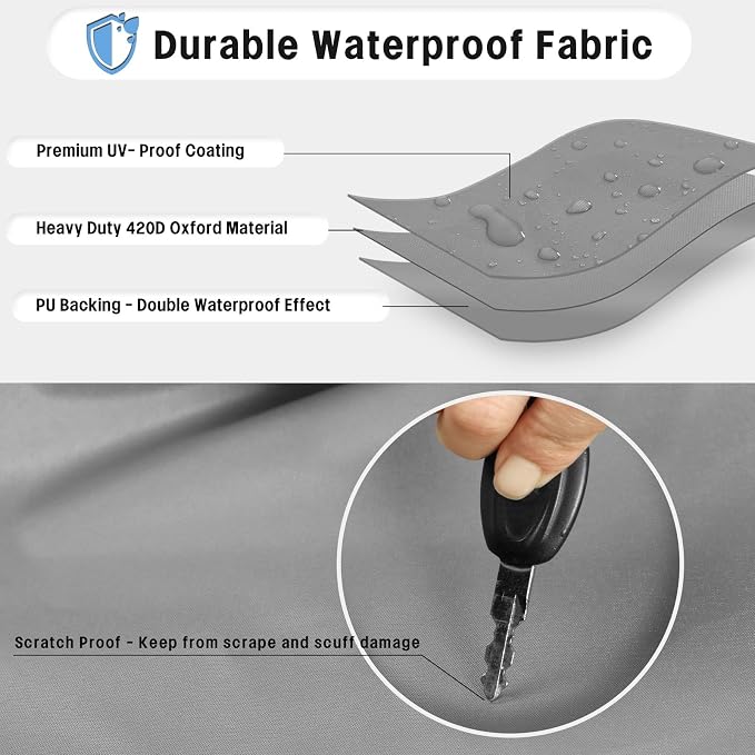 OutdoorLines Waterproof Tire Covers Set of 4 | UV Proof Trailer Wheel Cover for RV Jeep Trailer Camper Van Truck, Universal Tire Covering Fits Diameters 24"-26", Gray