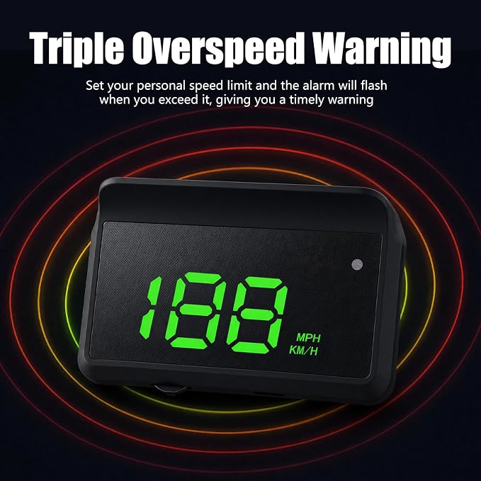 MPH/KMH Heads Up Display for Cars,Smart High Accuracy GPS Digital Speedometer for Car with HUD Display & Auto Light Sensor,Overspeed Warning Speedometer for Cars/SUVs/Trucks