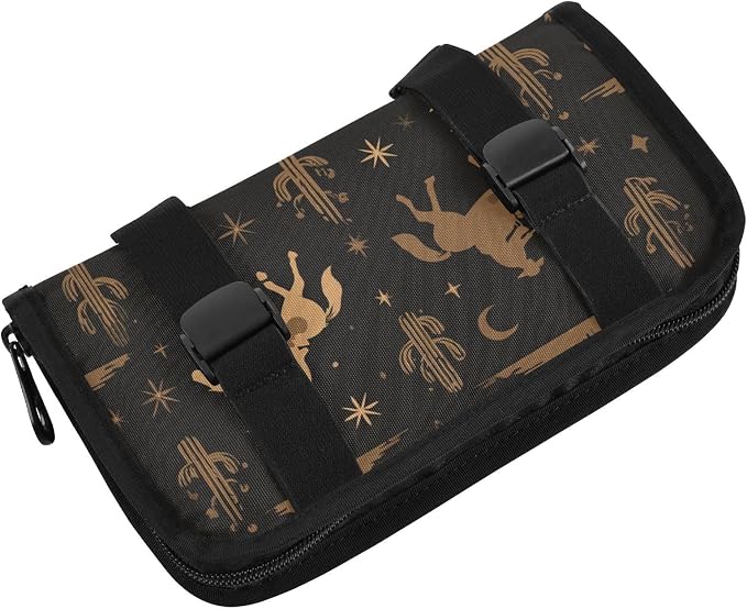 Cowboy Horse Cactus Stars Black Car Tissue Holder Durable Napkin Holder Hanging Tissue Holders Case Car Tissues Bag for Sun Visor Seat Back Universal Auto