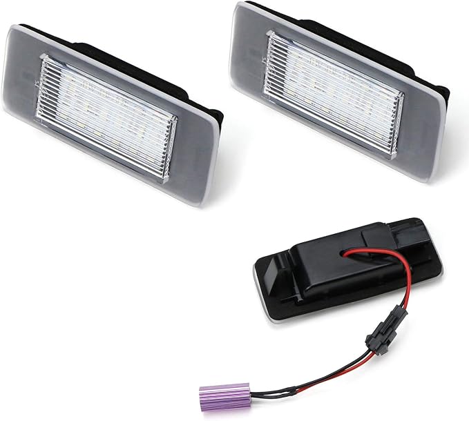 iJDMTOY OEM-Fit 3W Full LED License Plate Light Kit Compatible With 2015-20 Cadillac Escalade ATS, GMC Yukon, Chevy Tahoe Suburban Equinox, 16-up Malibu, 18-SMD Xenon White LED & Can-bus Error Free