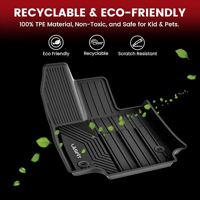 LASFIT Floor Mats for Toyota 4Runner 2013-2024 & for Lexus GX460 2014-2023, All Weather TPE Mats Floor Liner for Toyota 4 Runner (Fit 7 Seats & 5 Seats) 1st & 2nd Row Car Mats, Black