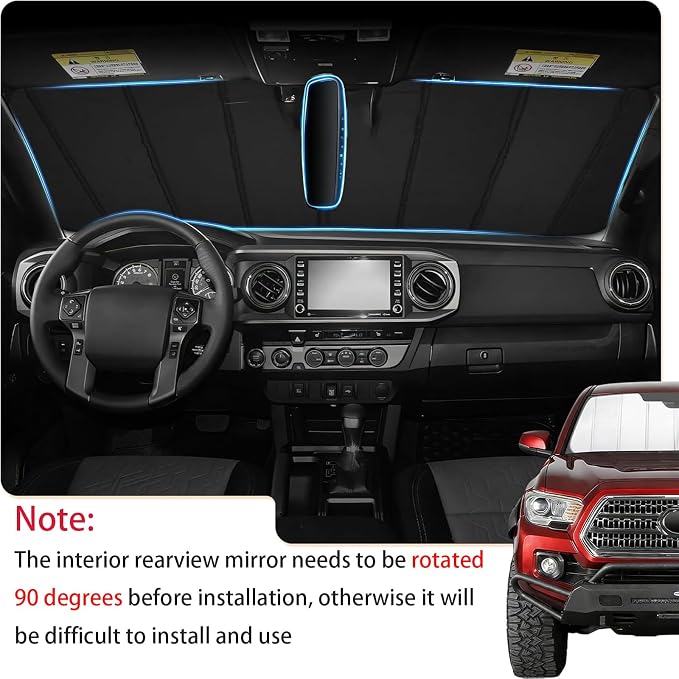 KUST Windshield Sun Shade for Honda CRV 2023-2025 2026 Foldable Thicken Window Sunshade UV Protection Keep Cool Sunshield Easy Install Sun Visor Accessories Aluminum Film