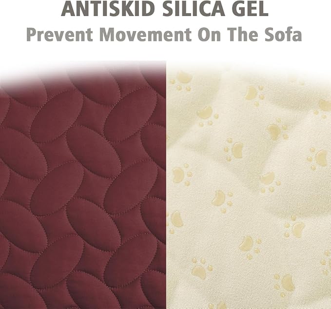 Ameritex Pet Bed Cover Dog Bed Blanket for Sofa and Furniture Waterproof New Pattern Design (68x82 Inch, Burgundy)