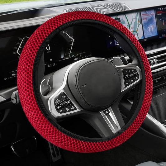Elastic Stretch Steering Wheel Cover, Steering Wheel Cover, 15" Breathable Auto Steering Wheel Protector, Universal Car Accessories Comfortable Non-Slip Vehicle Steering Wheel Covers for Women Men