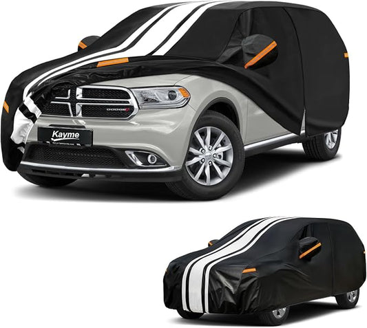 Kayme Heavy Duty Car Cover Custom Fit for Dodge Durango (2004-2026) Waterproof All Weather for Automobiles, Gift with Tape/Towel, Outdoor Full Exterior Cover Rain Snow Sun UV Protection.