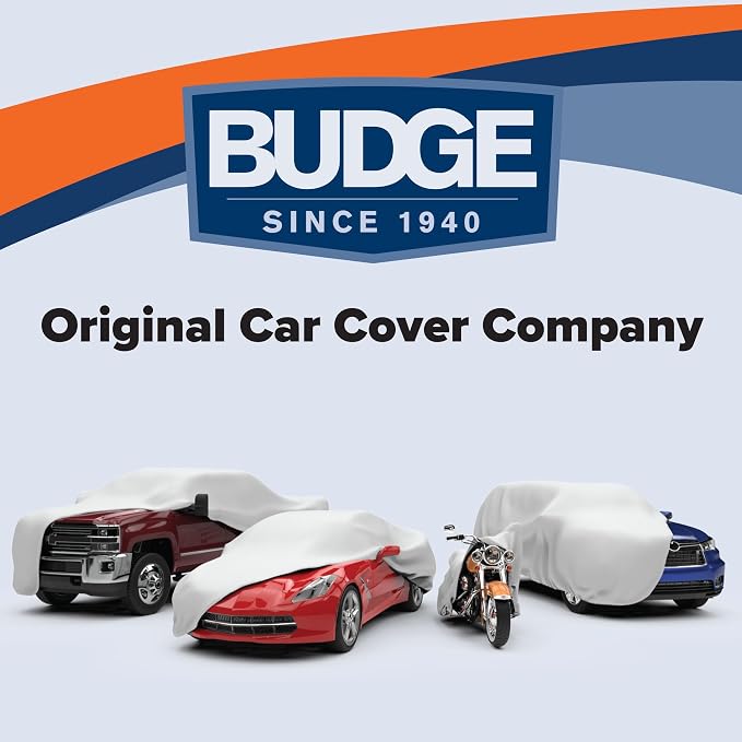 Budge Lite Car Cover, Indoor Protection, Breathable Dustproof Cover, Fits Full-Size Sedans up to 264 Inches, Gray, Size 5