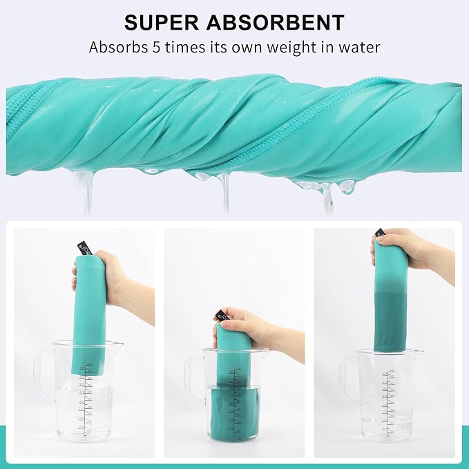 Rainleaf Microfiber Towel Quick Dry Camping & Travel & Gym Towel. Compact | Super Absorbent, Lightweight, Fast Drying. Suitable for Beach, Bath, Backpacking, Hiking, Swim.