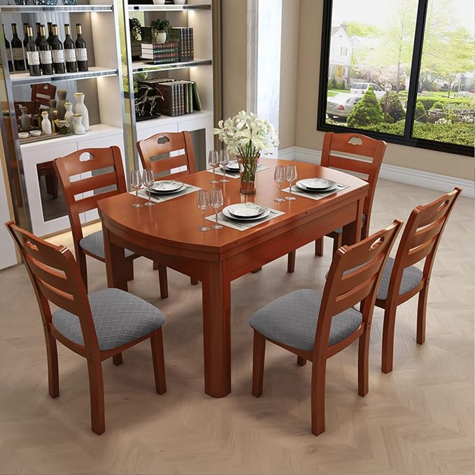Genina Waterproof Seat Covers for Dining Room Chairs Covers Dining Chair Cover Kitchen Chair Covers (Dark Gray, 6 Pcs)