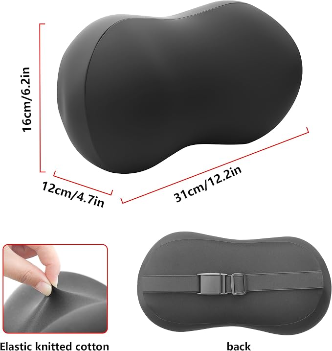 Car Headrest Pillow for Neck Support Memory Foam Car Neck Pillow Universal Fit Head Rest Travel Pillow Car Pillow for Pain Relief While Driving Black 1pc