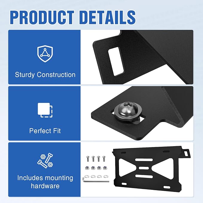 Nilight Front License Plate Bracket fit for Ford Bronco 2/4 Door 2021 2022 2023 2024 2025 2026 Steel License Plate Mounting Holder for Heavy-Duty Modular Bumper no Drilling Required Rattle-Free Black