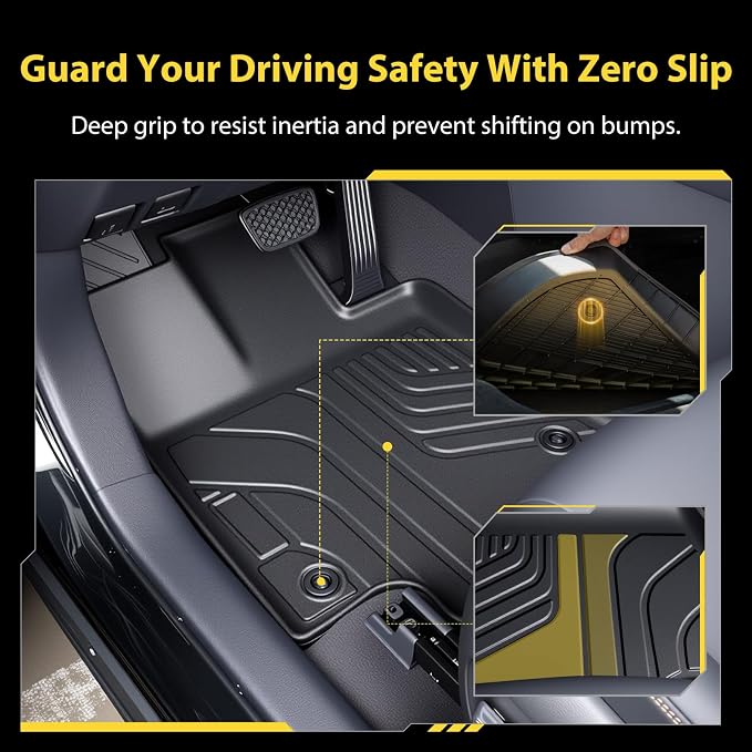 Floor Mat Replacement for 2019-2025 RAV4 ((Include Hybrid) Floor Mats All-Weather TPE Car Floor Mat - Rubber Floor Mat for First and Second Row - Non-Slip Car Mat Accessories