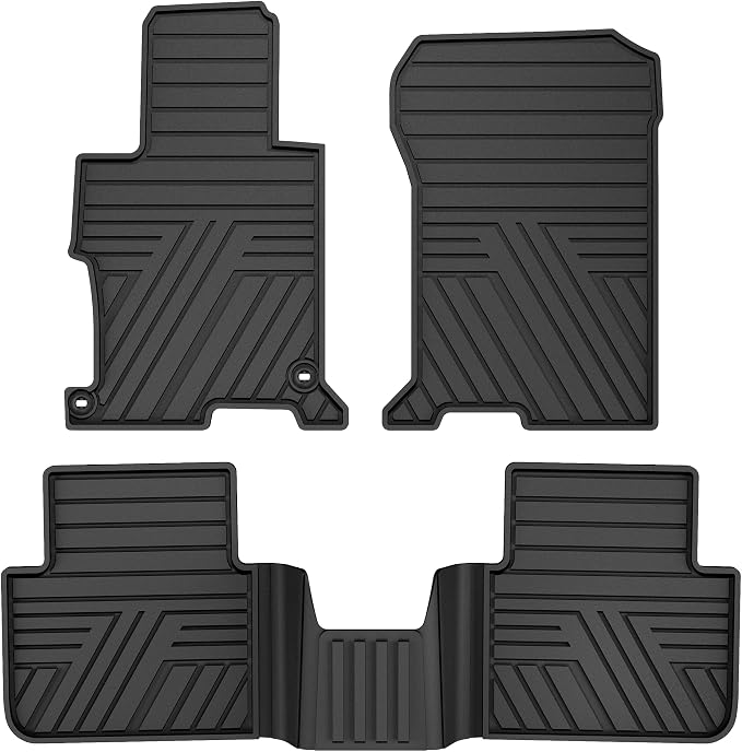 Floor Mats Fit for Honda Accord Sedan 2017 2016 2015 2014 2013, All Weather Rubber Custom Fit Anti-Slip Car Floor Liner, 1st & 2nd Row, Black (Not for Coupe)