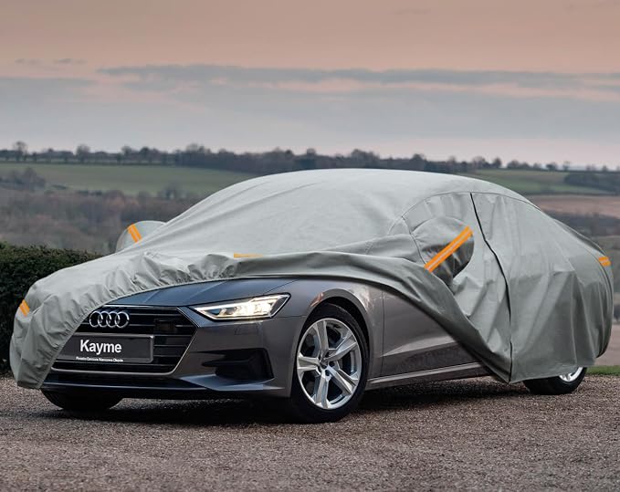 Kayme Heavy Duty Car Cover Custom Fit Audi A7 S7 RS7 (2009-2025), Waterproof All Weather for Automobiles, Full Exterior Covers Sun Rain UV Protection.
