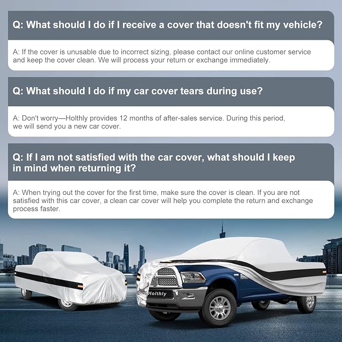 10 Layers Truck Cover Waterproof All Weather Custom Fit Dodge Ram 2500 3500(2009-2026) Crew/Quad Cab Short Bed, Outdoor Full Exterior Pickup Car Cover Sun Rain Snow Ice Protection. Sliver
