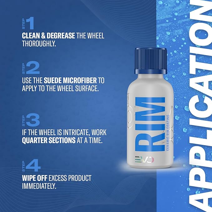 GYEON Rim Ceramic Wheel Coating Kit Brake Dust Repellent Self-Cleaning 30ml | SiO2 ceramic wheel coating repels brake dust and road grime so wheels stay cleaner and rinse off faster between washes.