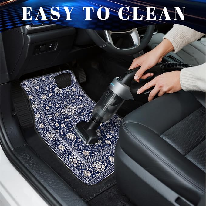 Christmas Car Floor Mats Red Truck Tree Gift Snowflake Plaid Carpet Front Rear Carpets Mat Decorative Car Floor Carpets Non-Slip Auto Car Accessories Universal Fit for Car SUV Truck Van