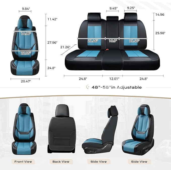 Coverado Car Seat Covers, Seat Covers for Cars, Waterproof Leather Auto Seat Protectors, Leather Car Seat Cushion, Car Interiors Accessories Universal Fit for Most Cars