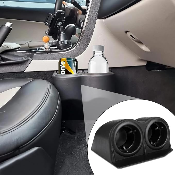 Car Cup Holder, Portable Dual Cup Holders, Multifunctional Cup Drink Holders, Fit for 1997-2013 Corvette C5 C6 (Black)