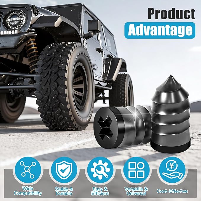 90 PCS Tire Repair Kit, 3 Sizes Tire Repair Screws Rubber Nails with Screwdriver, Fast Self-Service Flat Threaded Tire Plug Kit Puncture Fix Tool for Car, Motorcycle, Truck