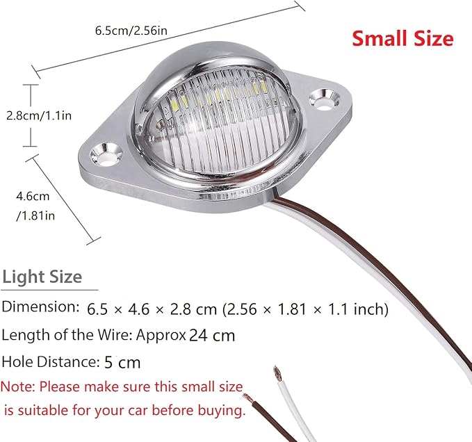 Justech 2PCS 3LED License Plate Light, Waterproof Number Plate Lights, Shock Resistant 12V 24V Tag Light Lamps Assembly for Trucks SUV Trailers, Van, RV and Boats License Tags - Silver