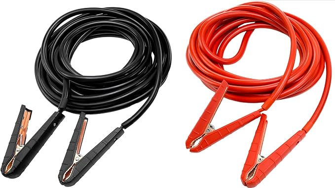 Jumper Cables, 1 Gauge 25FT Heavy Duty Booster Cables for Jump Starting Dead or Weak Batteries, Automotive Booster Cable for Car Van Truck,With Storage Bag & Gloves