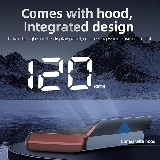 AZIJYV W2 White Heads Up Display for Cars Digital Speedometer for Car Speedometer for Car with Speed, Triple Over-Speed Alarm, Auto Light Sensor, HUD Speedometer Universal Fit for All Vehicles