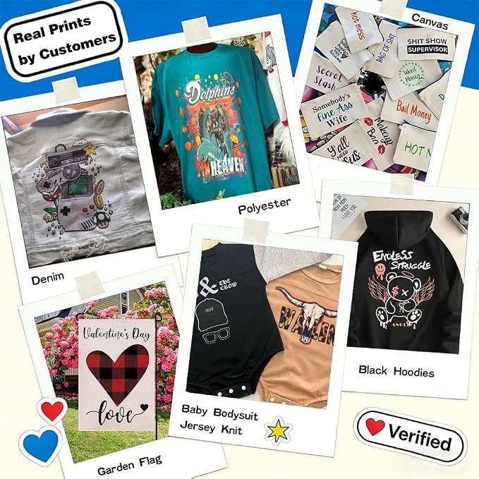 DTF Transfer Film A4 25 Sheets,Double-Sided Thick Matte Pretreat Sheets | Hot&Cold Peel,PET Heat Transfer Paper for DTF Inkjet Printers Direct Print on T-Shirts and All Color Fabrics, Wash Durable