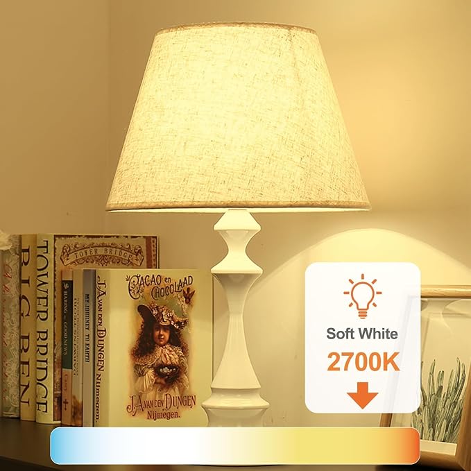 TJOY A19 LED Light Bulbs, 60 Watt Equivalent LED Bulb, Soft Warm White 2700K, Efficient 9W, E26 Standard Base, Non Dimmable Energy Saving Lightbulb, 800LM, 80 CRI, 120V, UL Listed, 3 Pack