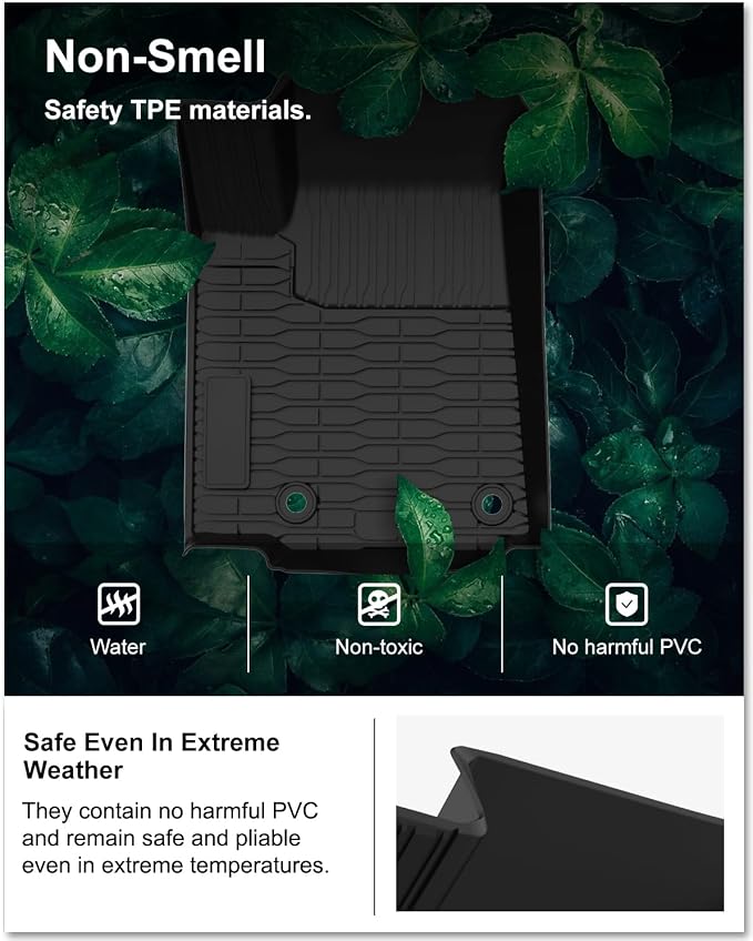 Kiwi Master Floor Mats for 2021-2026 Jeep Grand Cherokee L | OEM Replacement 82216640AA, Custom Fit All Weather Car Mats, Heavy Duty TPE Floor Liners, Front & Rear 3 Row Set, Black